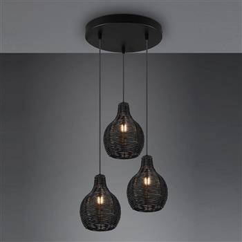 Sprout 3 Light Rattan Cluster Pendant 