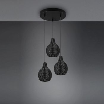 Sprout 3 Light Rattan Cluster Pendant 