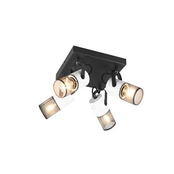 Tosh Black And White Four Light Ceiling Spot Fitting 804300434