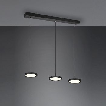 Tray LED Black Dimmable Ceiling 3 Bar Pendant 340910332