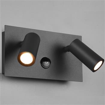 Tunga IP54 LED Anthracite PIR Double Outdoor Wall Light 222969242