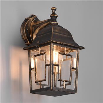 Volturno IP44 Antique Rust Outdoor Downward Wall Light 205967128