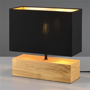 Woody Rectangular Natural Wood And Black Table Lamp R50181080