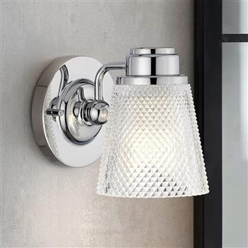 Polished Chrome Single LED IP44 Rated Bathroom Light QN-HUDSON1-BATH