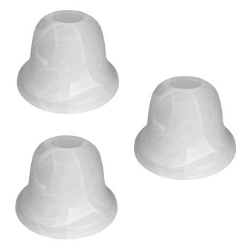CTAG001 Pack Of Three Murano White Alabaster Glass Shades