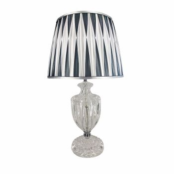 The Boss White/Grey Clear Glass Table Lamp BOSSCL