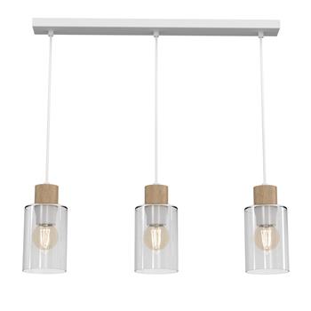 Madera White And Wood Three Light Ceiling Pendant MLP8555