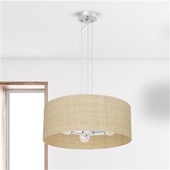 Marshall White And Rattan 3-Light Pendant MLP7490