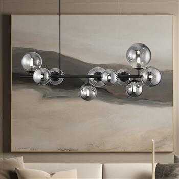 Mila Black Ten Light Straight Bar Ceiling Pendant ML0335