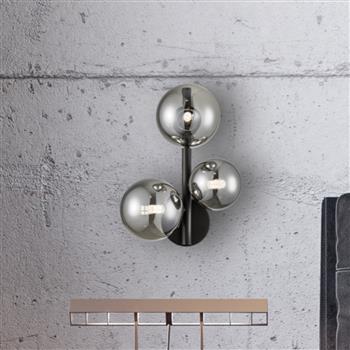 Mila Black Three Light Wall Bracket ML0336