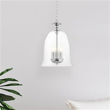 Bell 3-Light Clear Glass Pendants