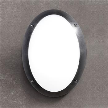 Danzi Oval IP66 Black Outdoor Wall Light DANZIBL/E27