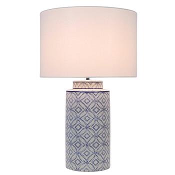 Revali Blue and White Table Lamp with Shade LS24801TL