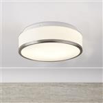 Bathroom IP44 Satin Silver/Opal Flush Ceiling Light 7039-23SS