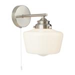 School House Satin Silver Switched Wall Light 8708-1SS