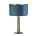 London Satin Silver And Teal Table Lamp 65721TE