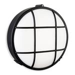 Lewis IP44 Outdoor LED Black and White Circular Wall Light 3846bk