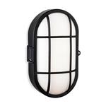 Lewis IP44 Outdoor LED Black And White Oval Wall Light 3845BK