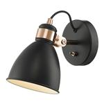Frederick Black and Copper Switched Single Wall Light FRE0722