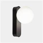 Perlina IP44 Black Steel And Opal Glass Bathroom Wall Light 05-A076-60-60