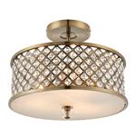 Hudson Antique Brass and Crystal Semi-Flush Ceiling Light 70558