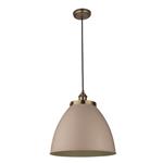 Franklin Antique Brass & Taupe Large Ceiling Pendant 76327