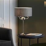 Highclere Nickel Table Lamp with Charcoal Shade 99149