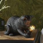 Kitten matt black Painted Resin Table lamp 107390