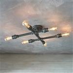 Pipe Light Pewter Effect Semi Flush ceiling Light 78763