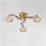 Leimo Semi-Flush French Gold/Crystal Ceiling Light IL30963