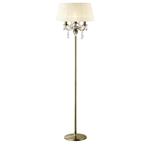 Olivia Antique Brass/Cream Crystal Floor Lamp IL30066/CR