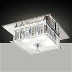 Tosca Chrome Square Crystal Flush Ceiling Light IL30245