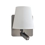 Bahia Satin Nickel/White 2 Light Switched Wall Fitting M5232