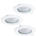 Peneto Pack Of 3 White Finish Fixed Recessed LED Downlights 94235