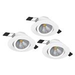 Saliceto Pack Of 3 LED White Round Recessed Spot Lights 900745