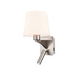 Benton LED Switched Off White & Satin Nickel Wall Light WB125/1174