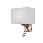 Benton LED Switched/Reading Grey & Satin Nickel Wall Light WB125/1181
