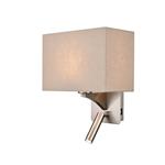 Benton LED Switched/Reading Taupe & Satin Nickel Wall Light WB125/1180
