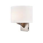 Benton Satin Nickel & Off White USB/Switched Wall Light WB124/1182
