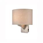 Benton Satin Nickel & Taupe USB/Switched Wall Light WB124/1184