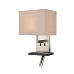 Lonnie LED Rectangular Satin Nickel & Taupe Charger Light WB123/180