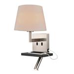 Lonnie LED Taupe & Satin Nickel USB Charger Wall Light WB123/1176