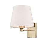 Matteo Bronze/Off White Tapered Shade Fixed Single Wall Light FRA958