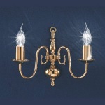 Delft Double Polished Brass Flemish Wall Light PE7912