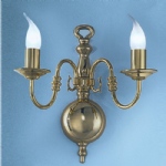 Delft Flemish Polished Brass Double Wall Light PE7922