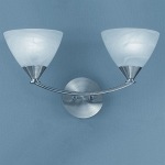 Meridian Satin Nickel Double Wall Light & Alabaster Glass PE9672/786