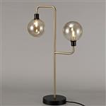 Omaha 2 Light Black And Antique Brass Table Lamp LT30588