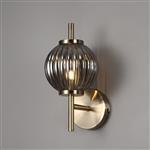 Riverside Antique Brass Smoked Glass Wall Light LT30406