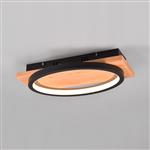 Barca Wood And Matt Black LED Flush Ceiling Or Wall Fitting 241110132