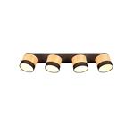 Bolzano Black And Wood Effect Four Light Ceiling Spots R81664032